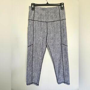 Womens Kiava Grey herringbone 20" Medium Cropped leggings